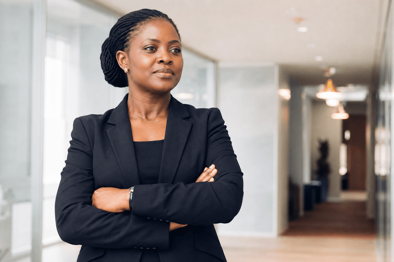 African desk lead with a calm, confident presence